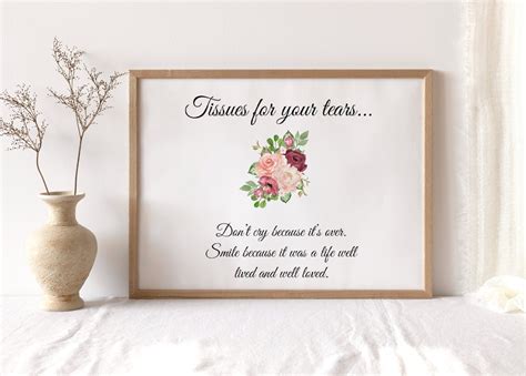 DIGITAL Funeral Memorial Service Tissue for Your Tears Sign - Etsy