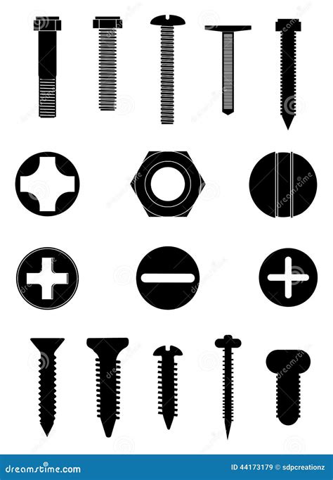 Nuts And Bolts Icons Stock Vector Image 44173179