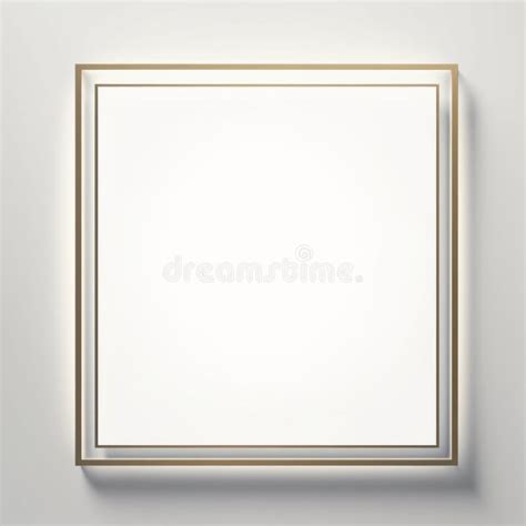 A Square Frame with a Gold Frame on a White Wall Stock Illustration - Illustration of design ...