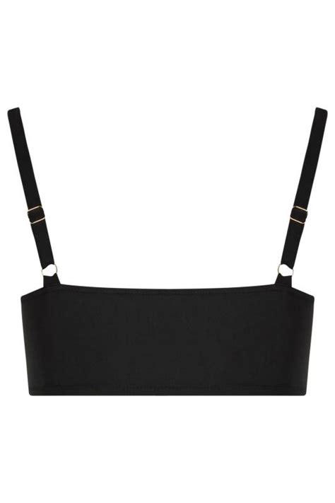 YOURS Plus Size Black Ring Detail Bikini Top Yours Clothing