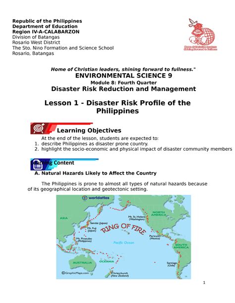 Environmental Science Qtr M Disaster Risk Reduction Learning