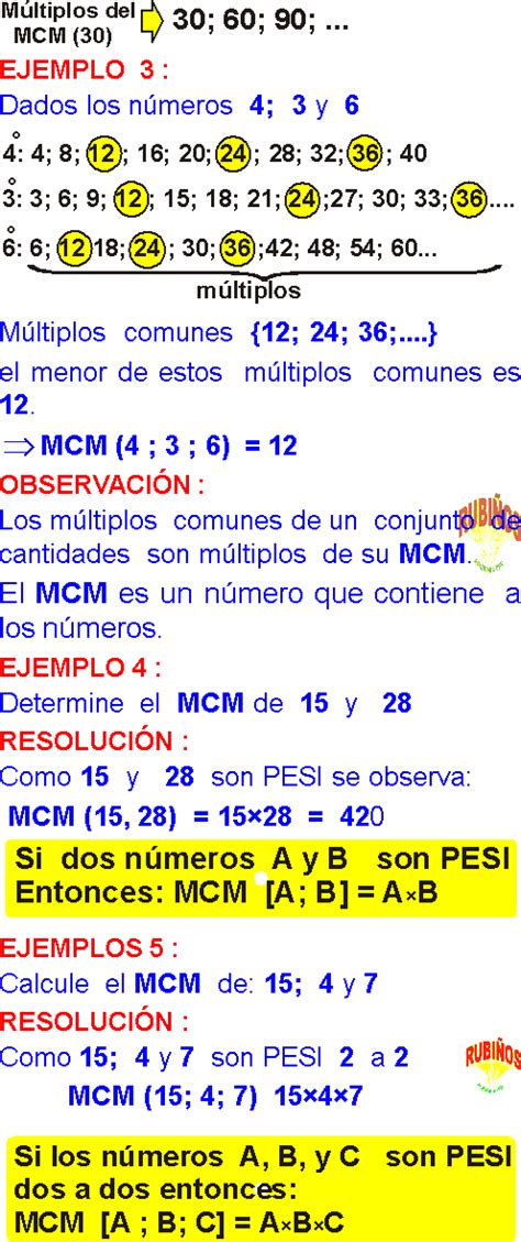 Mcd Y Mcm Ejercicios Resueltos Pdf