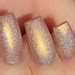 Swanky Holographic Gold Nude Beige Holographic Rainbow Custom Blended Glitter Nail Polish