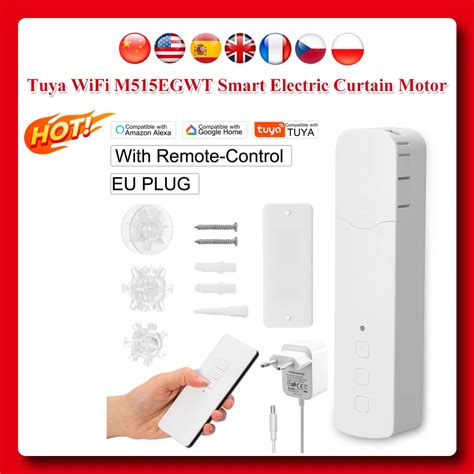 Tuya WiFi M515EGWT 스마트 동력 체인 롤러 블라인드 Alexa Google 홈 전기 커튼 모터 용 비드 커튼 모터 작업
