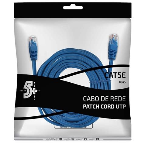 Cabo De Rede Patch Cord Cat E Utp Azul Metros Chip Sce