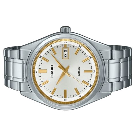 Rel Gio Masculino Casio Standard Anal Gico Em A O Inoxid Vel Mostrador Prateado E Quartzo