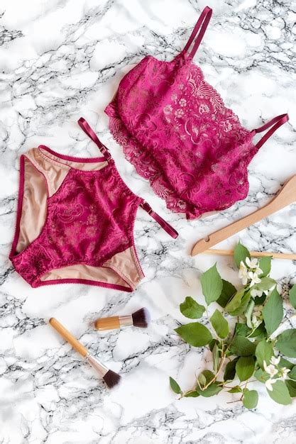 Premium Photo Set Of Glamorous Stylish Sexy Lace Lingerie