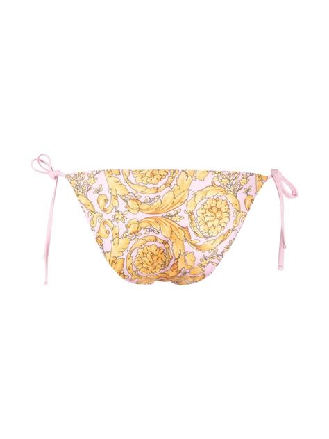 Versace Pink Barocco Bikini Bottoms In Pink Gold ModeSens