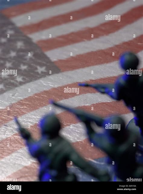 Soldiers with USA flag Stock Photo - Alamy