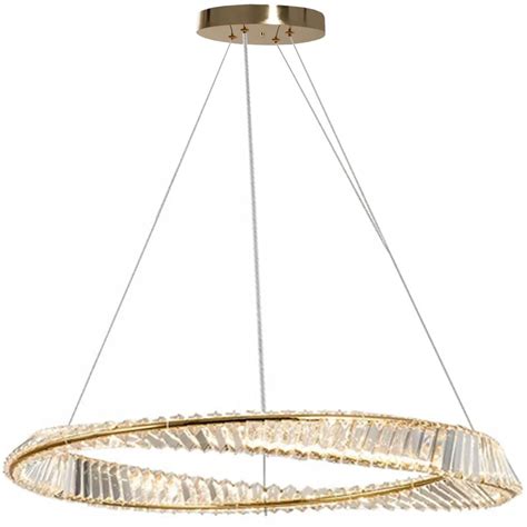 Sufitowa Wisząca Lampa Led Gold Kryształowa App1202 Cp Toolight