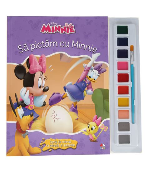 Disney Minnie Sa Pictam Cu Minnie Carte De Colorat Cu Pensula Si