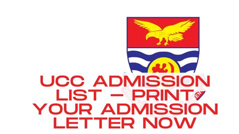 UCC Admission List - Print Your Admission Letter Now - 2025