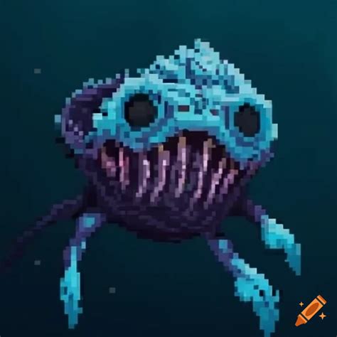 Pixel Art Of A Lurking Monstrous Creature On Craiyon