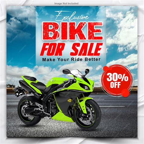 Premium PSD | Bike sale poster design template