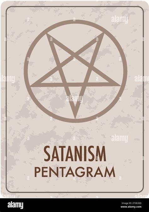 A Cartoon Style Card Featuring The Inverted Pentagram Symbol Associated