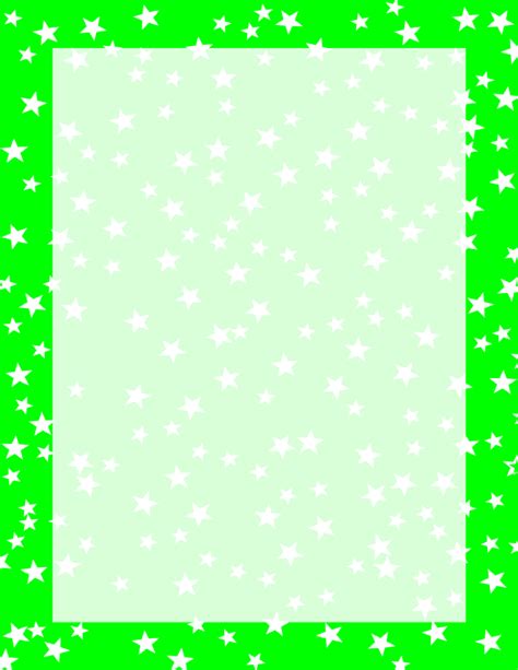 Green And White Stars Border Border Page Borders Scrapbook Frames