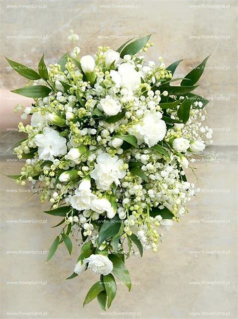 Stunning Teardrop Cascading Wedding Bouquet Arranged With White Lily