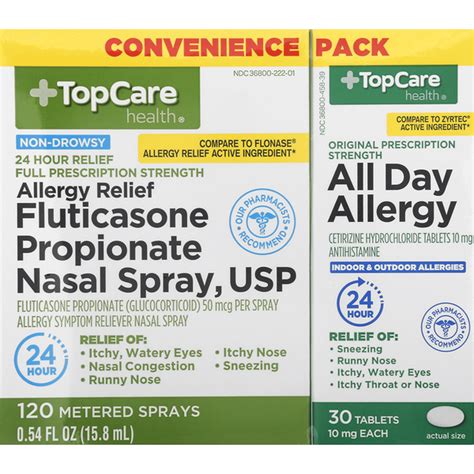 Topcare Allergy Relief Nasal Spray All Day Allergy Convenience Pack 1 Each Delivery Or