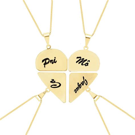 Colar Best Friends Amizade Personalizado Folheado Ouro 18k Milena