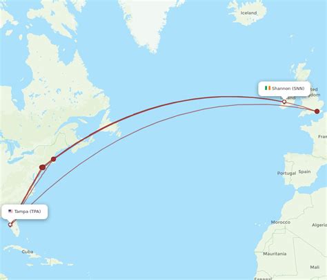 All Flight Routes From Tampa To Shannon Tpa To Snn Flight Routes