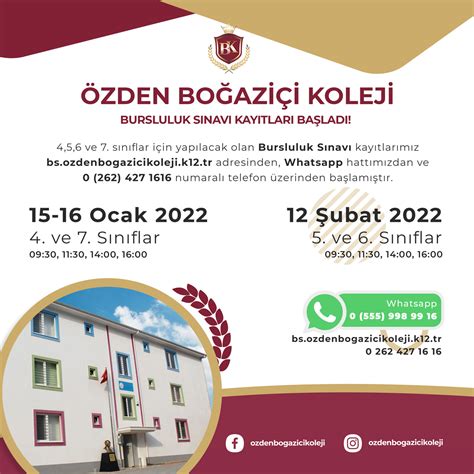 Bursluluk Sınavı Kayıtları Başladı Haber Özden Boğaziçi Koleji