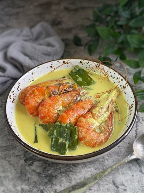 Udang Masak Lemak Traditional Malay Cuisine Prawn Cook With Tumeric