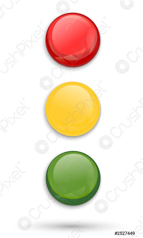 Traffic Lights Isolated On White Background Stock Vector