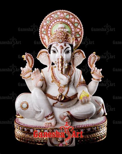 White Marble Ganesha Statue GN 2063 At Rs 25000 Marble Ganesh Statue