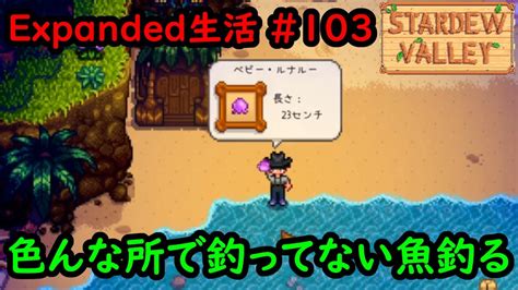 【stardew Valleymod】今日のexpanded生活 103 釣りコンプのために釣ってない魚を釣る【2年目秋17～18日