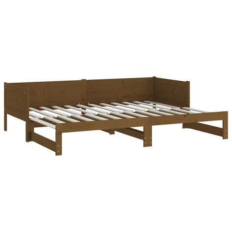 Ausziehbares Tagesbett Braun Massivholz Kiefer 2x 90x190 cm Möbel XXL