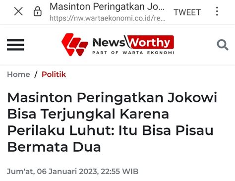 Lukman Simandjuntak On Twitter Masinton Pasaribu Ingatkan Jokowi