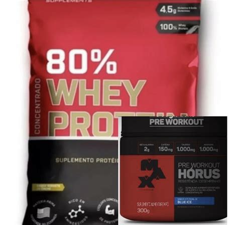 Kit Whey Protein Growth E Pré Treino Horus Max Titanium Mercado Livre