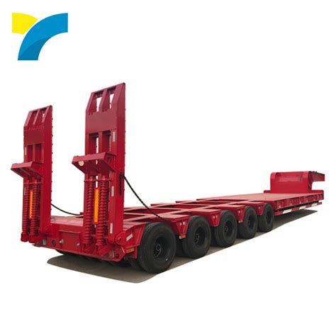 Domi Axles Low Bed Semi Trailer Truck Heavy Loaders Container