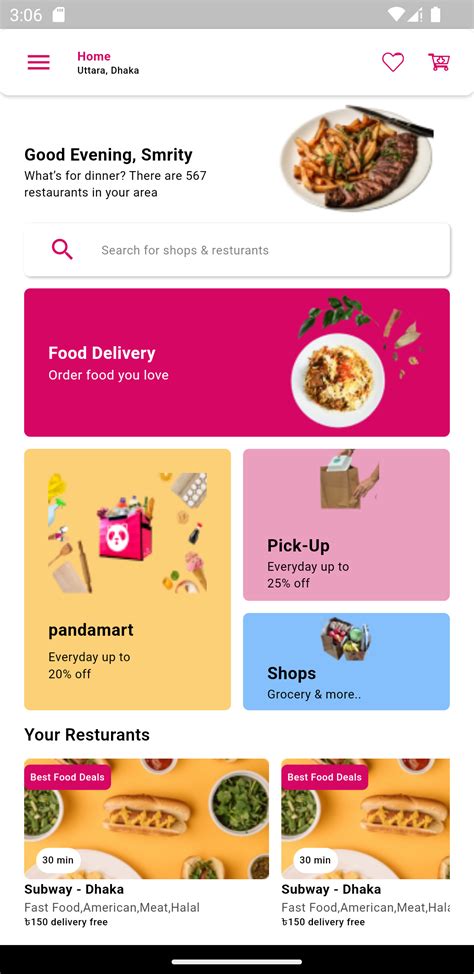 FoodPanda App UI Clone Using Flutter