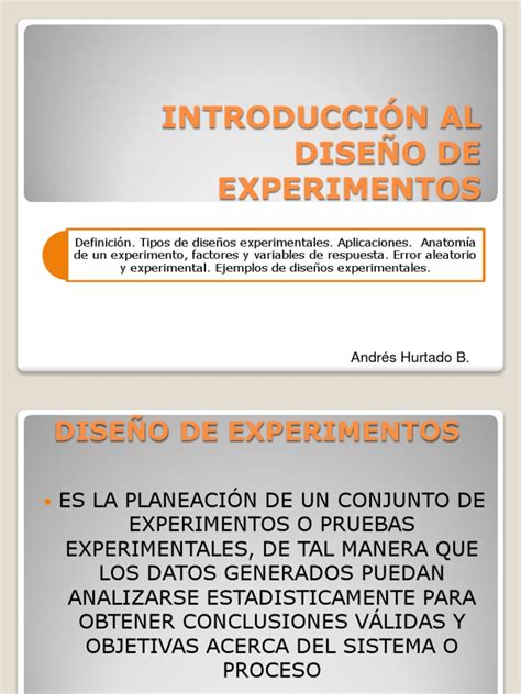 Introduccion Al Diseño De Experimentos Pdf Pdf Análisis De