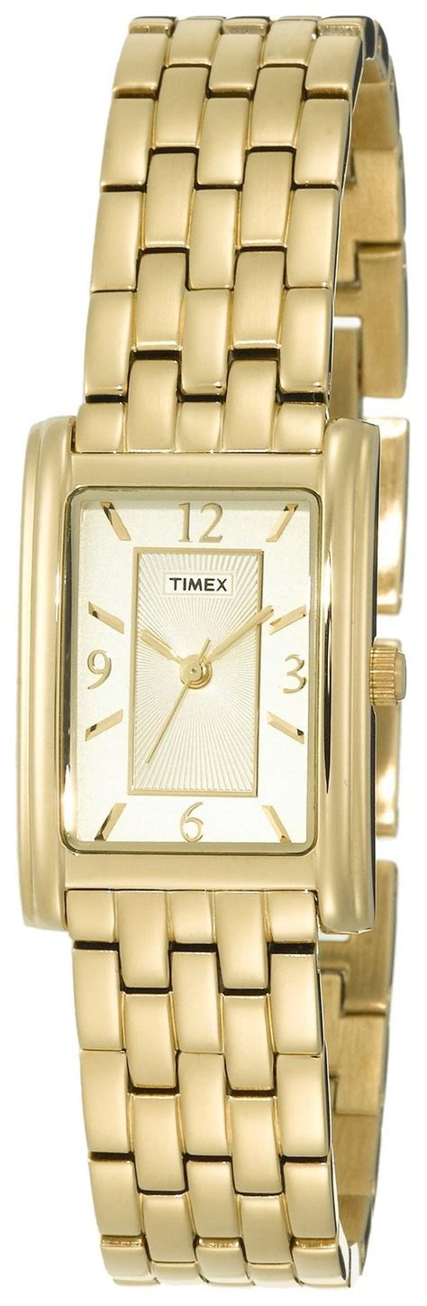 Women Gold Watches Sale Timex Womens T2n050 Gold Tone Fashion Rectangle Dress Watch Timex