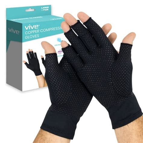 Vive Fingerless Arthritis Gloves For Men And Women Made Wcopper Infused