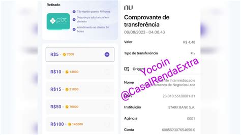 Yocoin Pagou Novo App Pagando De 4 a 50 Reais Via PIX Bônus No