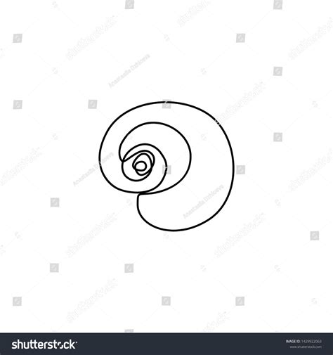 Shell Spiral Shape Continuous Line Drawing Stock Vector (Royalty Free ...