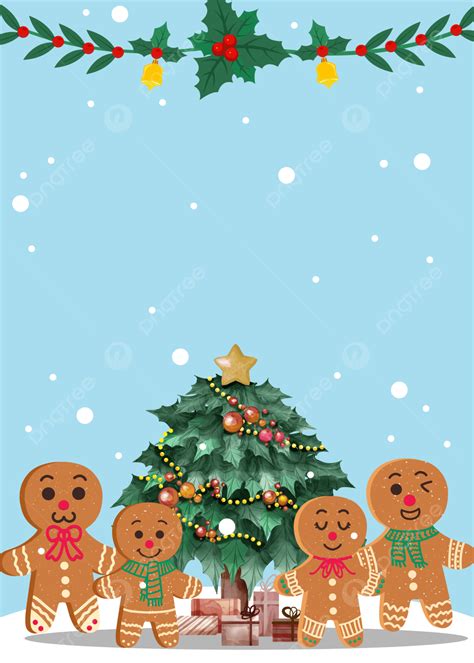 Christmas Gingerbread Christmas Tree Plant Decoration Background