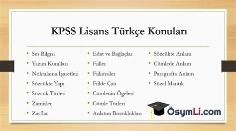 2025 KPSS Lisans Türkçe Konu ve Soru Sayıları Osymli