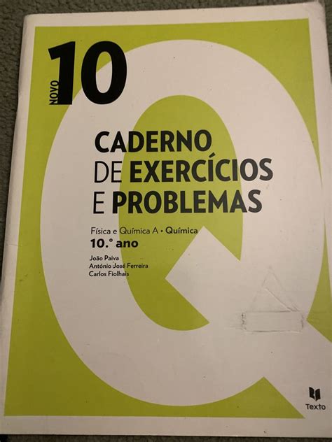 Cadernos de exercícios Física Química novo 10 Texto Editora Custóias