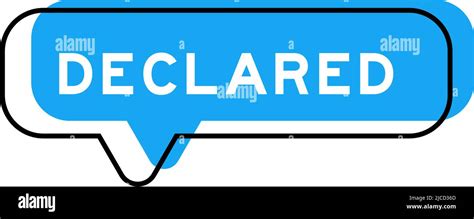 speech banner  blue shade  word declared  white background