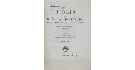 Biblia Sau Sfanta Scriptura Dupa Septuaginta Tiparita In Zilele