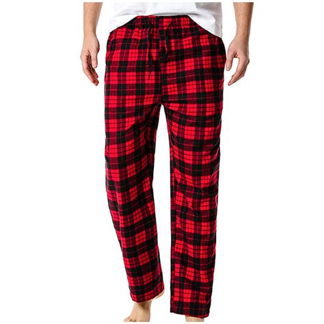 Clearance Pajama Pants for Men Men's Flannel Buffalo Plaid Pajama Pants Lounge Sleep PJ Bottoms