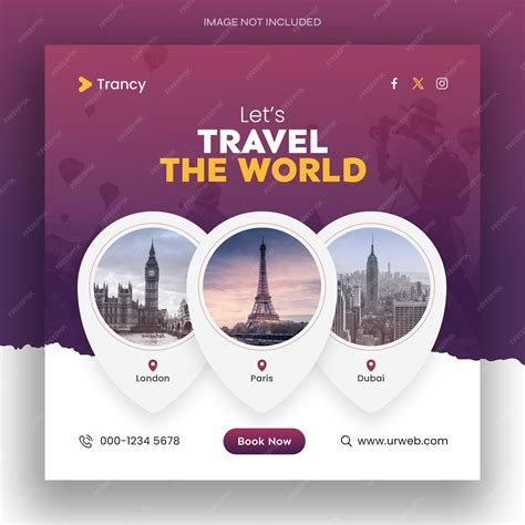 Premium PSD | Tours travel social media post template