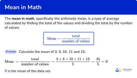 Mean In Math Math Steps Examples Questions