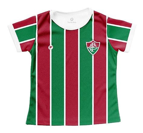 Camisa Infantil Fluminense Baby Look Listrada Oficial Cia Beb