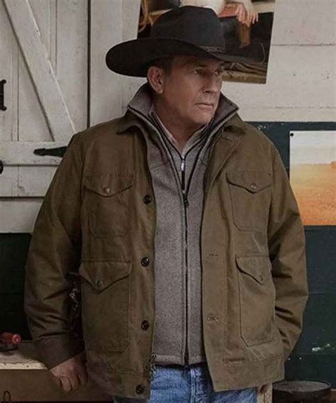 John Dutton Yellowstone Kevin Costner Brown Cotton Jacket