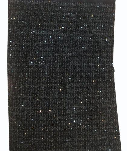 Gsm Black Embroidered Velvet Fabric For Clothing At Rs Meter